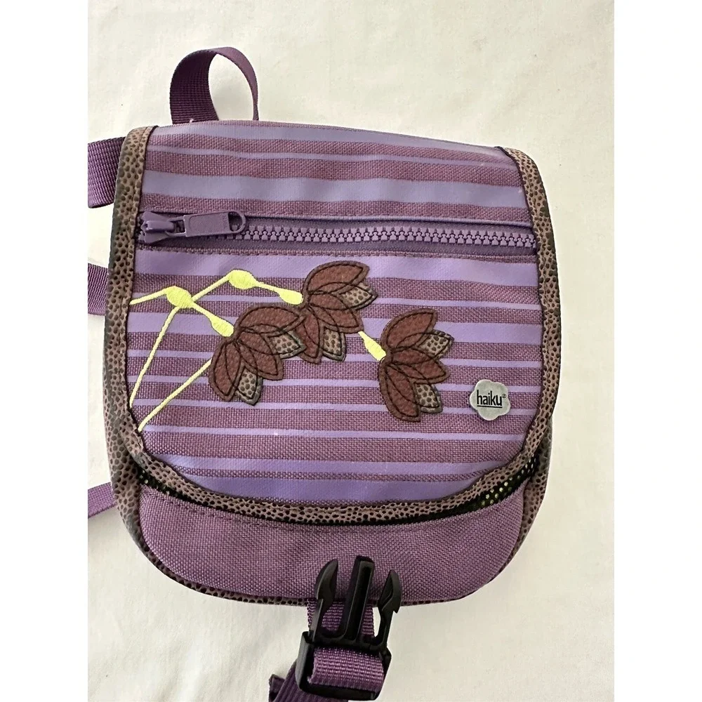 Haiku by Sharon Eisenhauer Vegan Leather Crossbody Bag Purple Travel Packable